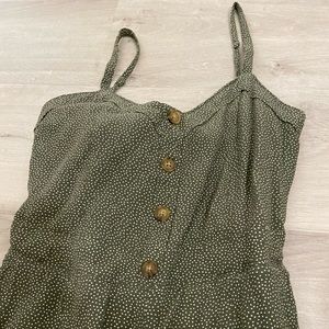 Abercrombie Green Polka Dot Jumpsuit